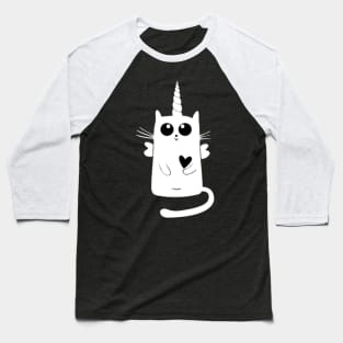 Cute Kitty Cat Unicorn Baseball T-Shirt